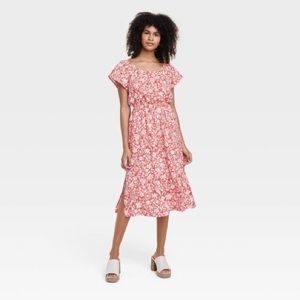 Short Sleeve Back Cut Out Midi Dress - Universal Thread™